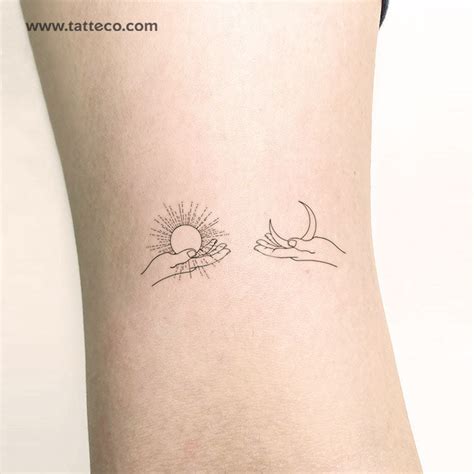 Sun and Moon Tattoo: Hands Holding